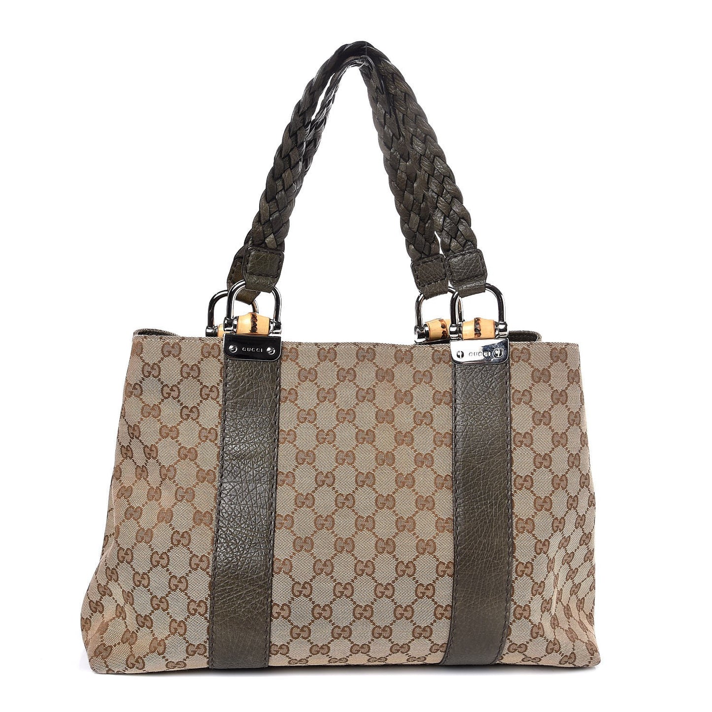 Monogram Medium Bamboo Bar Tote Olive