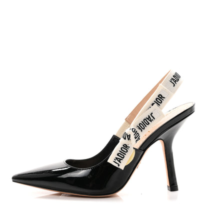 Christian Dior Patent Ribbon J'Adior Slingback 100mm Pumps 36.5 Black 1 of 9