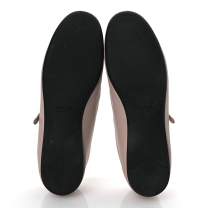 Prada Nappa Triangle Logo Ballerina Flats 37.5 Powder Pink 7 of 13