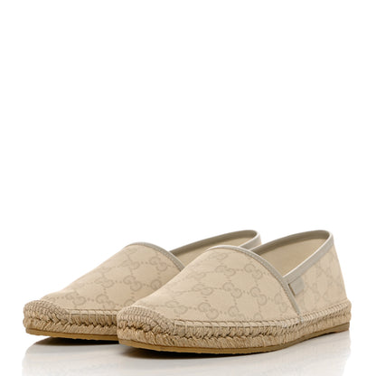 Gucci Washed Cotton Miro Soft Calfskin GG Monogram Espadrilles 39.5 White Mystic White 3 of 9
