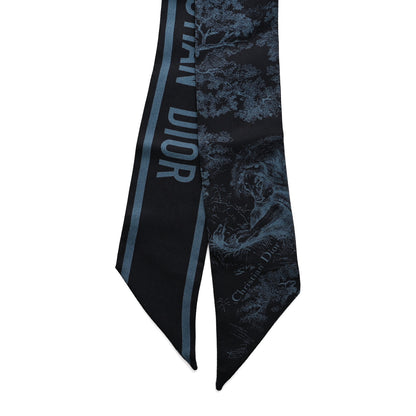 Christian Dior Silk Toile De Jouy Mitzah Scarf Navy Blue 4 of 4