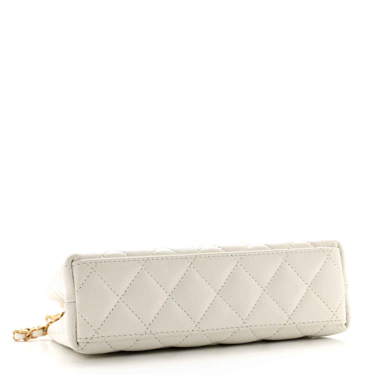 Chanel Shiny Aged Calfskin Quilted Nano Kelly Shopper White 4 of 11