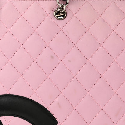 Chanel Calfskin Quilted Cambon Flat Tote Pink Black 11 of 14