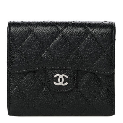 Chanel Caviar Quilted Compact Flap Wallet Black 1 of 13