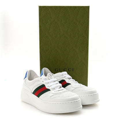 Gucci Calfskin Web Perforated Womens Platform 55mm Sneakers 39.5 White Bright Splash 9 of 9