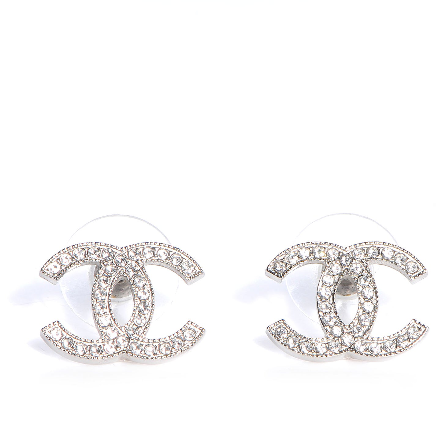 Crystal CC Earrings Silver