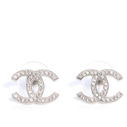 Chanel Crystal CC Earrings Silver 1 of 5
