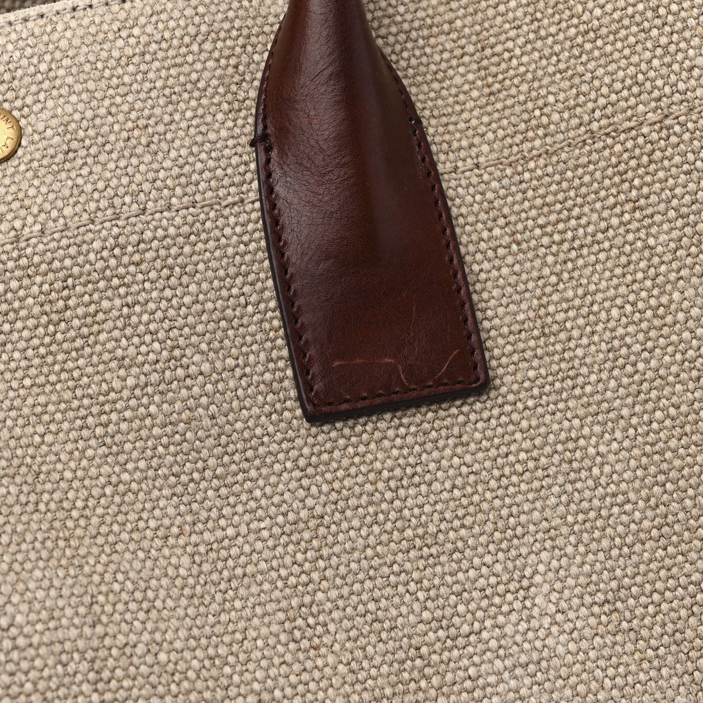 Linen Calfskin Rive Gauche Tote Natural