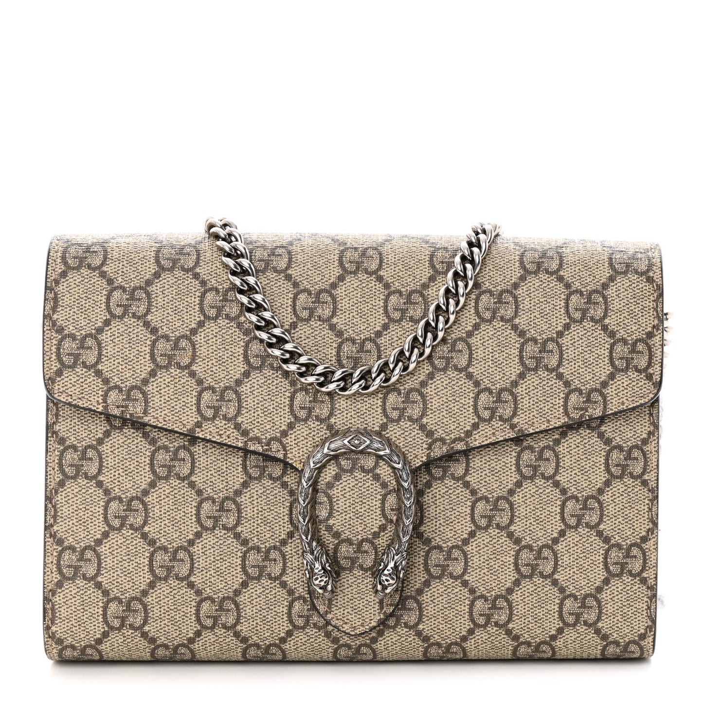 GG Supreme Monogram Mini Dionysus Chain Wallet Beige Taupe