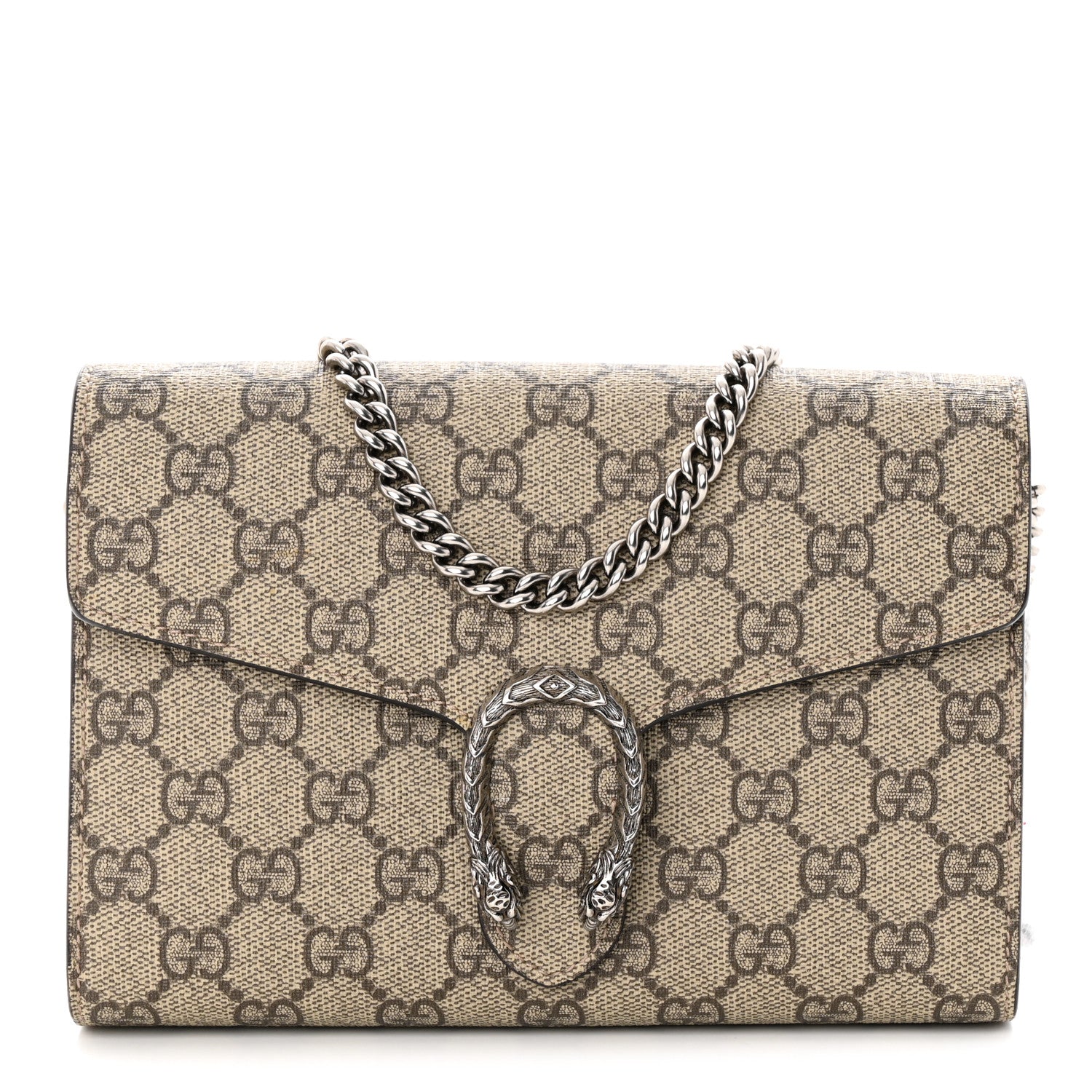 Gucci GG Supreme Monogram Mini Dionysus Chain Wallet Beige Taupe 1 of 11