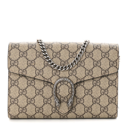 Gucci GG Supreme Monogram Mini Dionysus Chain Wallet Beige Taupe 1 of 11