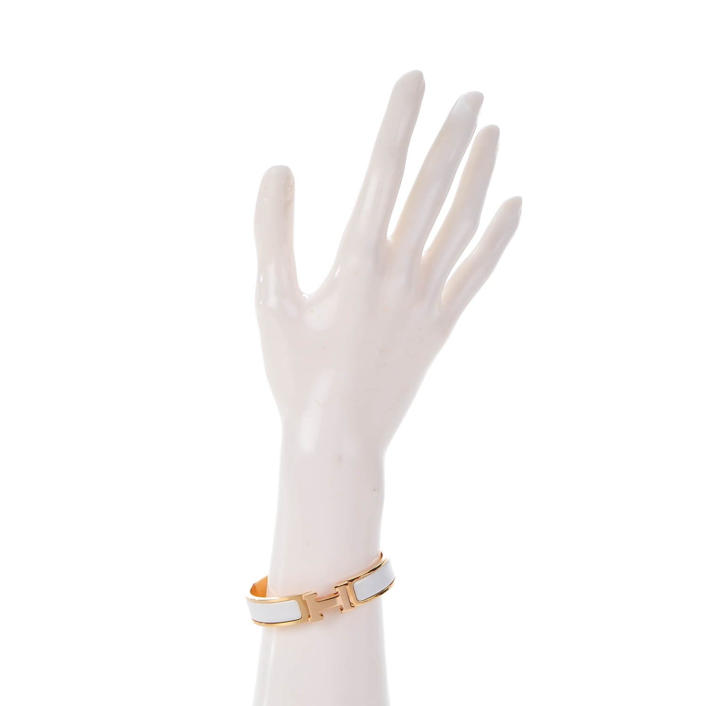 Enamel Narrow Clic Clac H Bracelet PM White