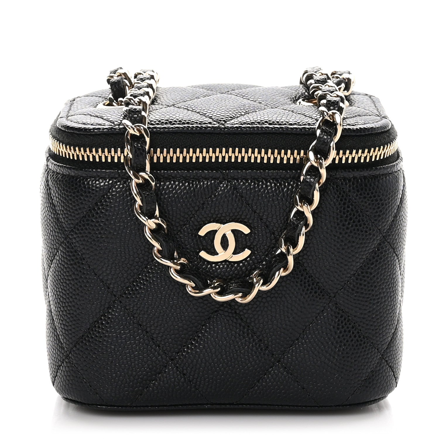 Chanel Caviar Quilted Mini Vanity Case With Chain Black 1 of 10