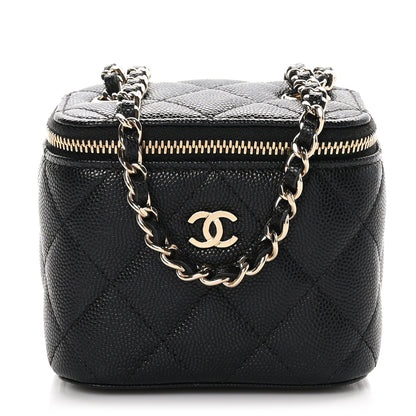 Chanel Caviar Quilted Mini Vanity Case With Chain Black 1 of 10