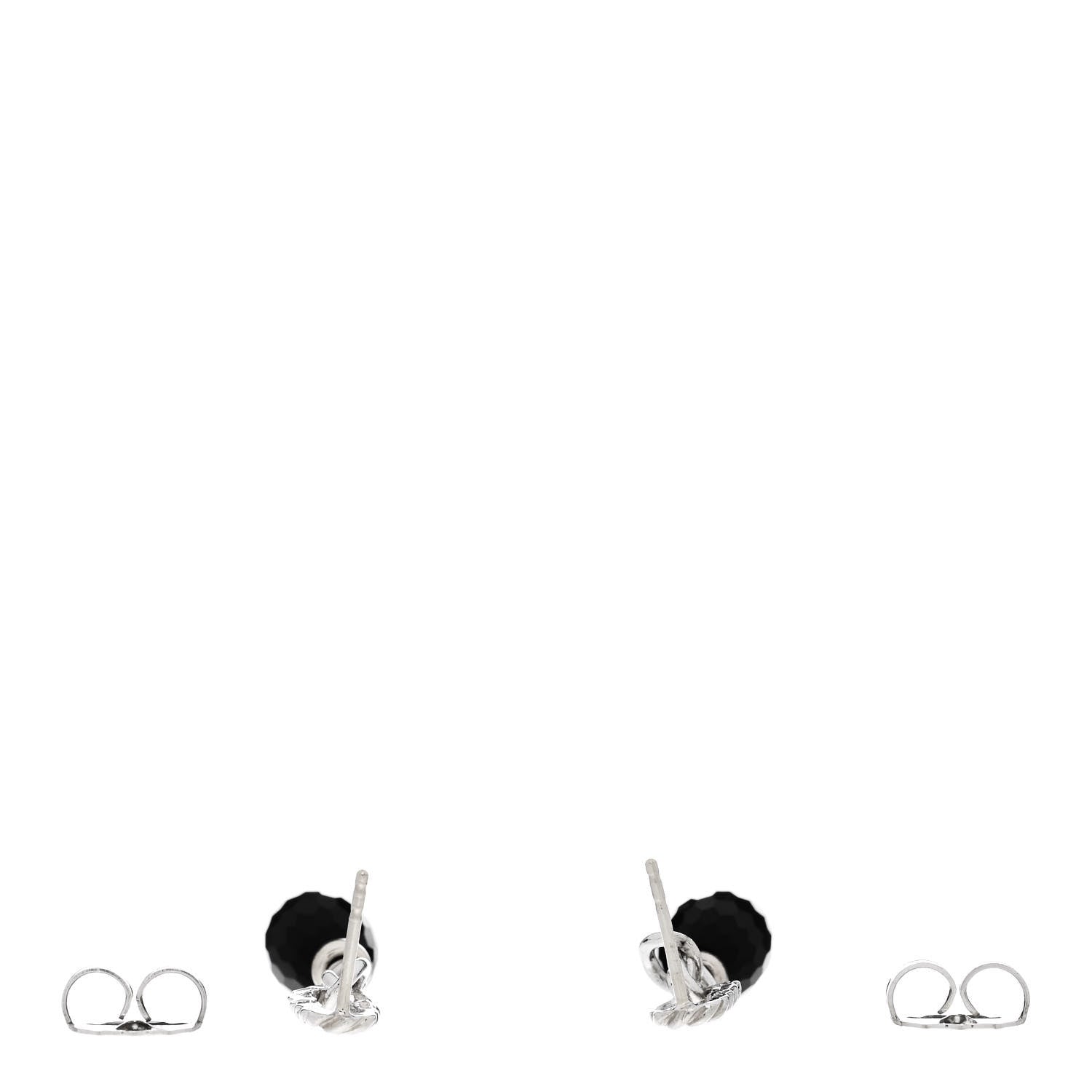 David Yurman Sterling Silver 18K Yellow Gold Black Onyx Figaro Drop Earrings 3 of 4