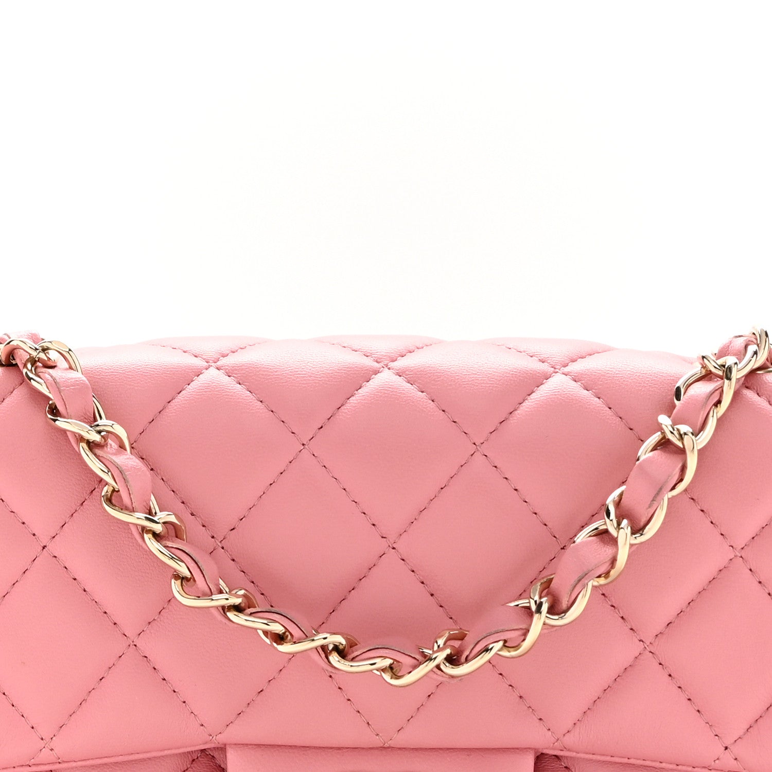 Chanel Lambskin Quilted Mini Rectangular Flap Pink 8 of 13