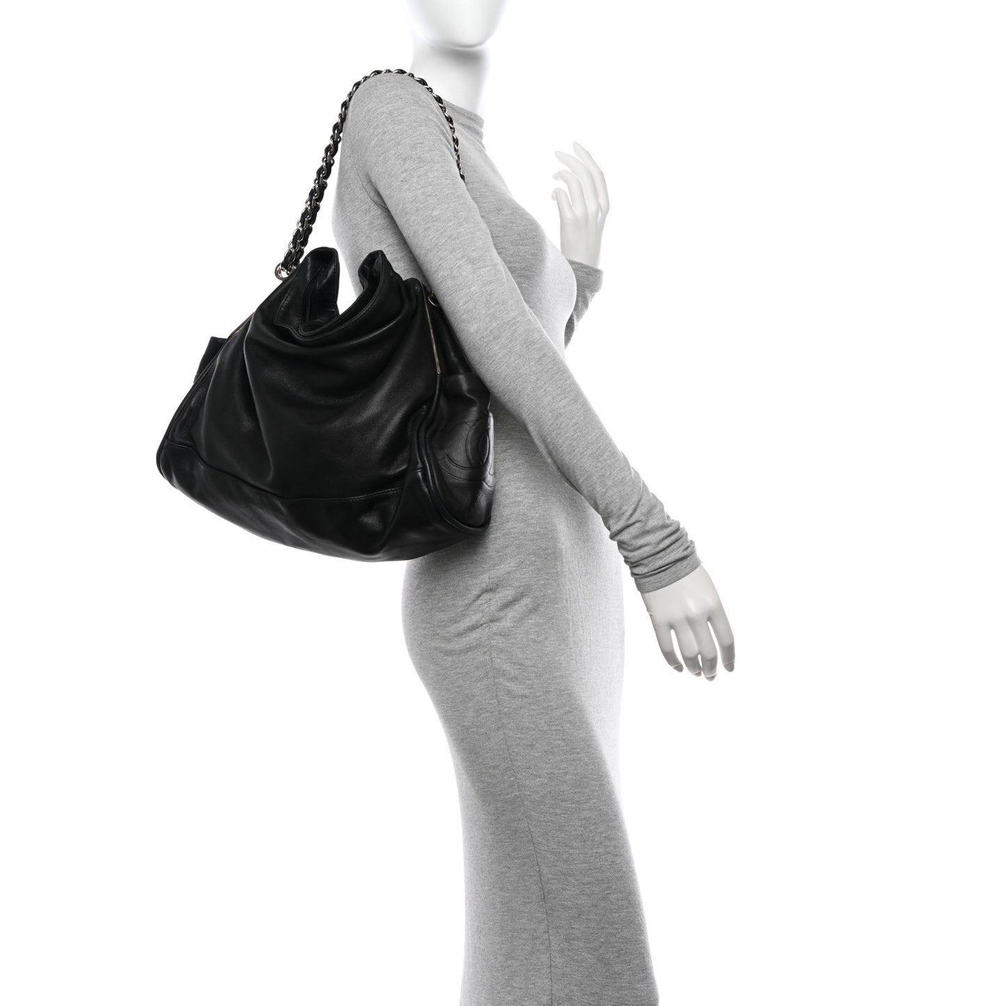 Lambskin Large Ultimate Soft Tote Black