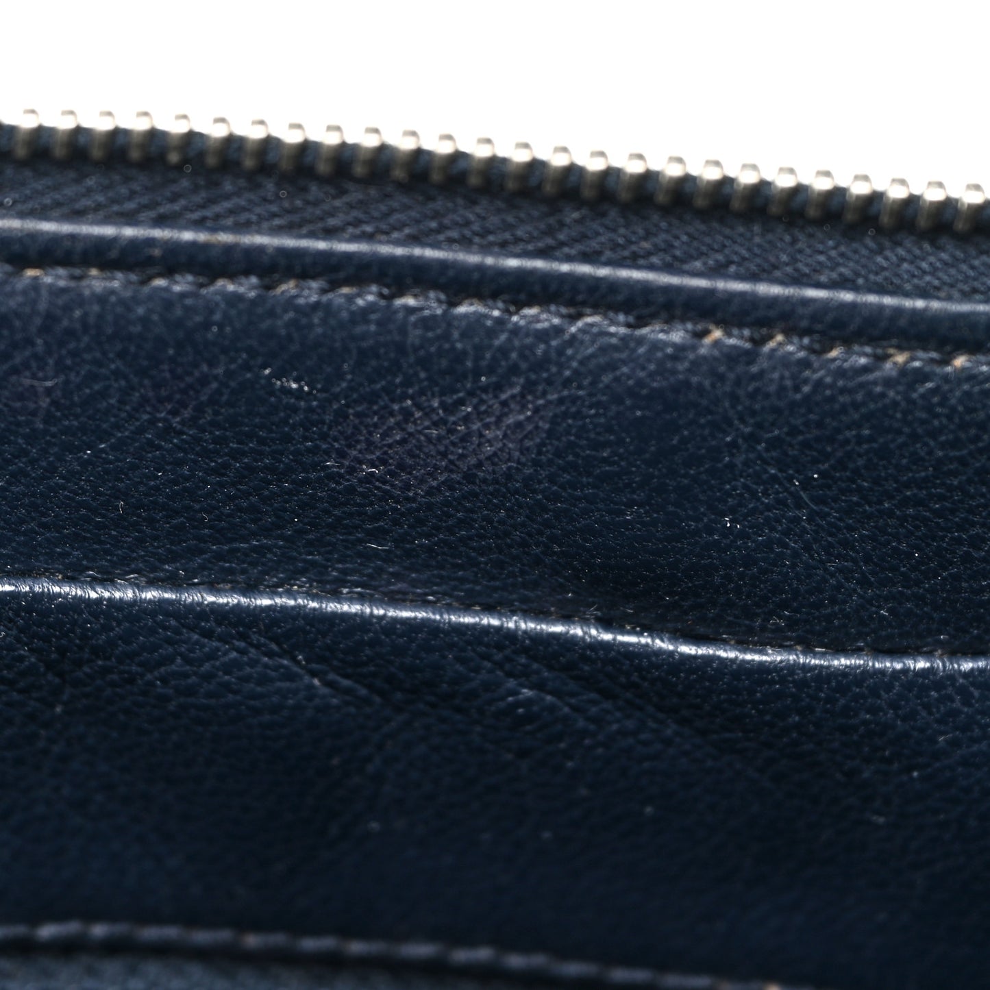 Lambskin Square Stitched Shoulder Bag Navy