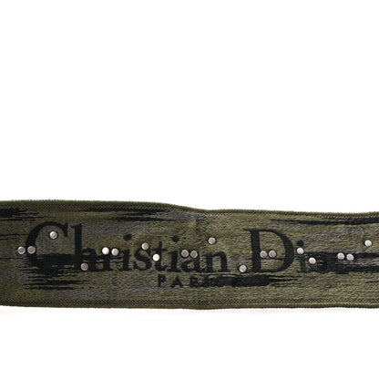 Christian Dior Canvas Embroidered Studded Camouflage Shoulder Strap Vert Multicolor 4 of 5