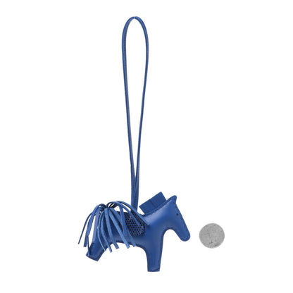 Hermes Milo Lambskin Lizard Touch Grigri Rodeo Horse Bag Charm PM Bleu France Bleu Saphir 2 of 4