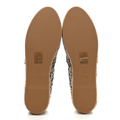 Christian Dior Cotton Embroidered Leopard Print Granville Espadrille 38 Natural 5 of 9