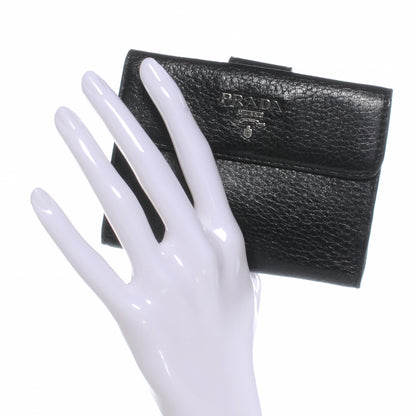 Prada Vitello Daino Compact Wallet Nero Black 2 of 6