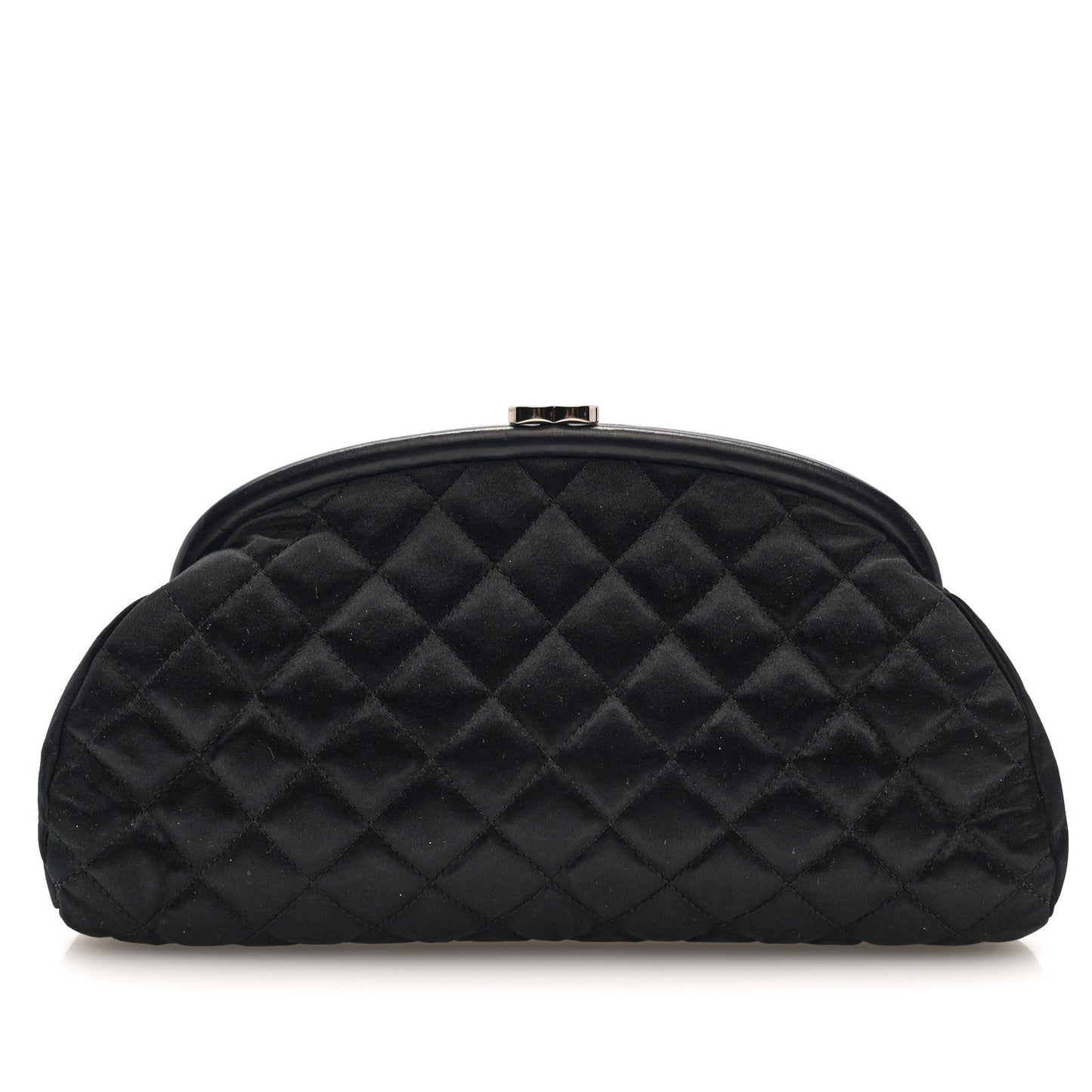 Satin Quilted Timeless Clutch Black