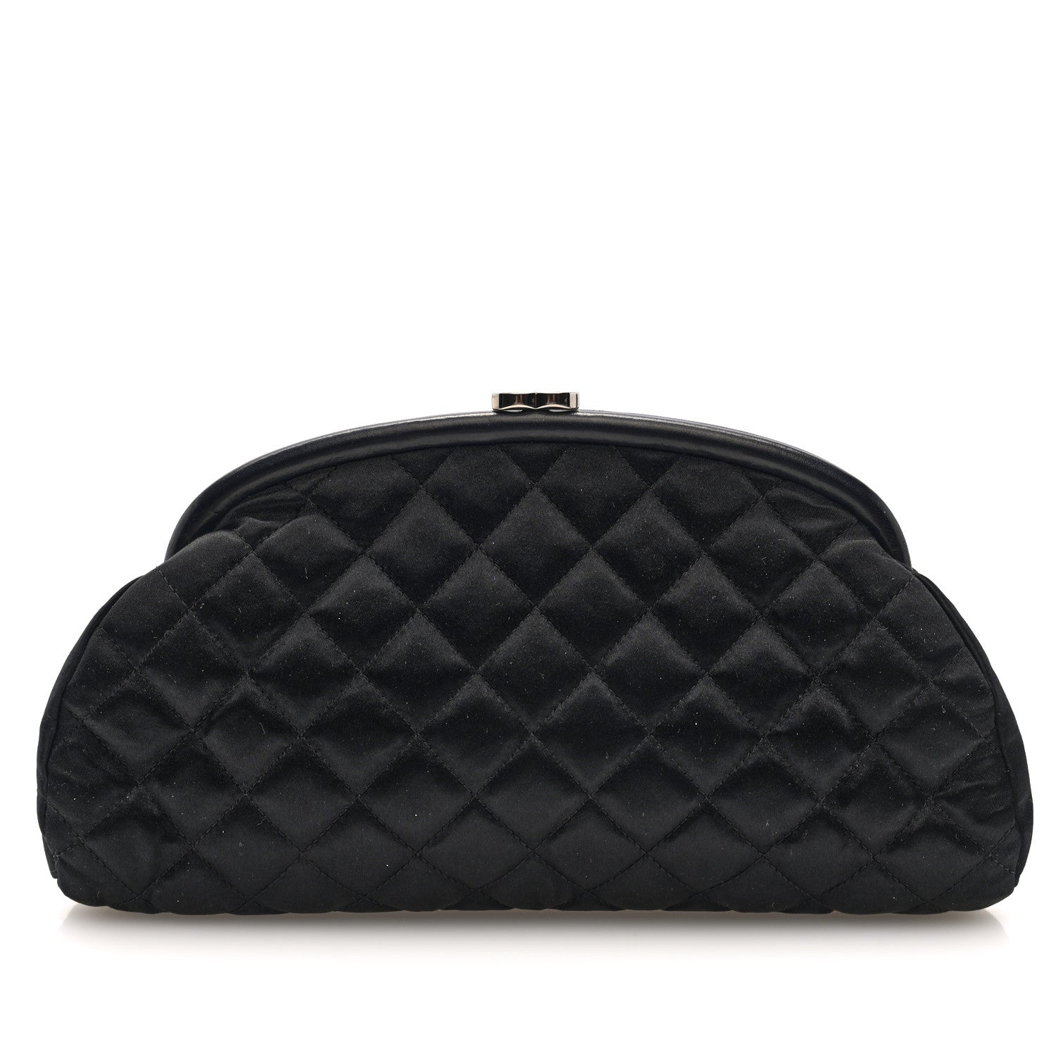 Chanel Satin Quilted Timeless Clutch Black 1 of 8