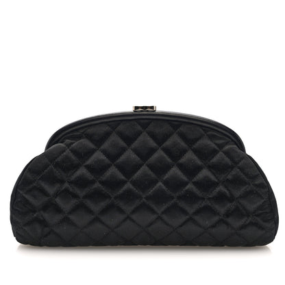 Chanel Satin Quilted Timeless Clutch Black 1 of 8