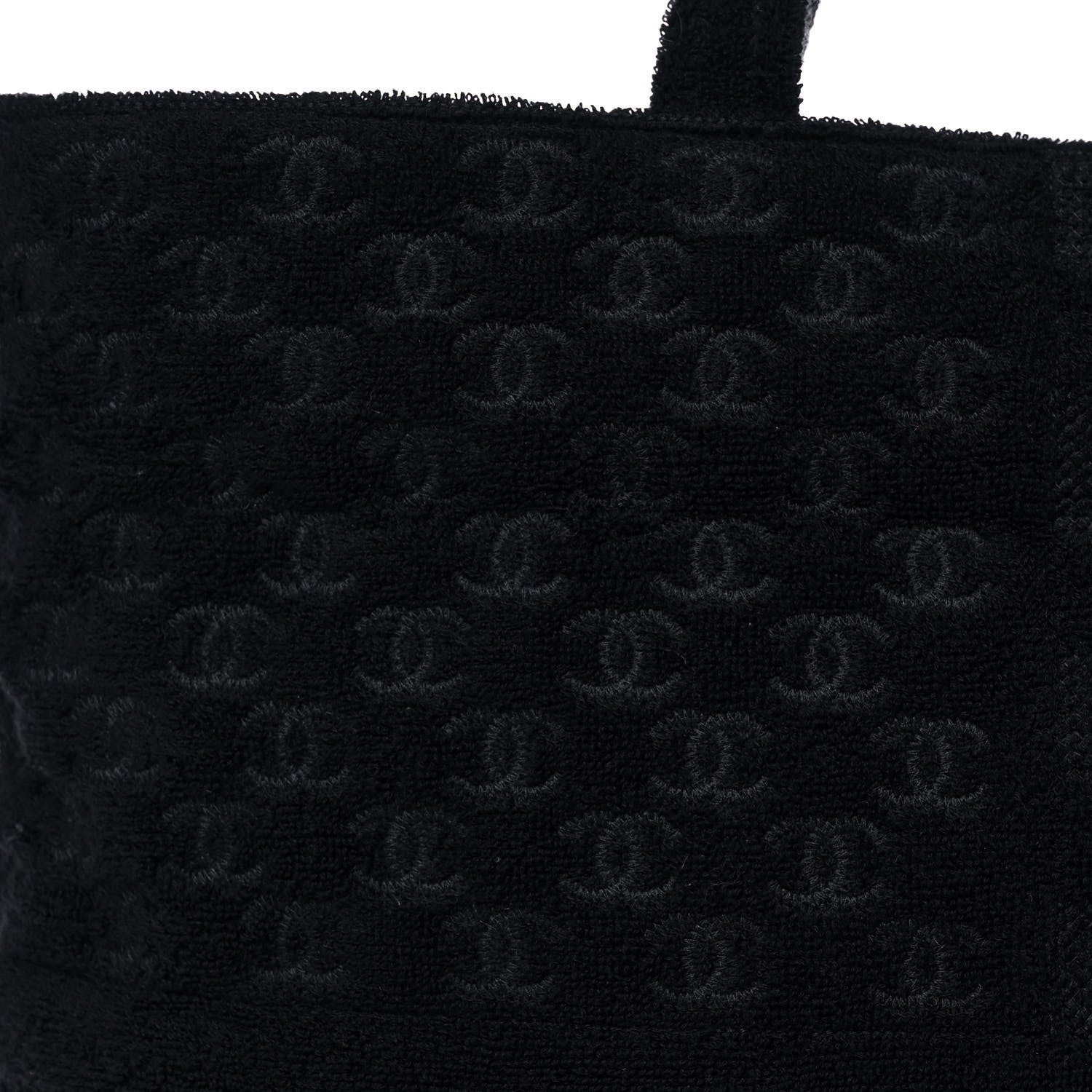 Chanel Terry Cotton CC Tote Black 13 of 14