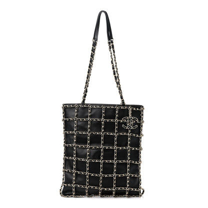 Chanel Lambskin Large Shopping Chain Tote Black 1 of 9