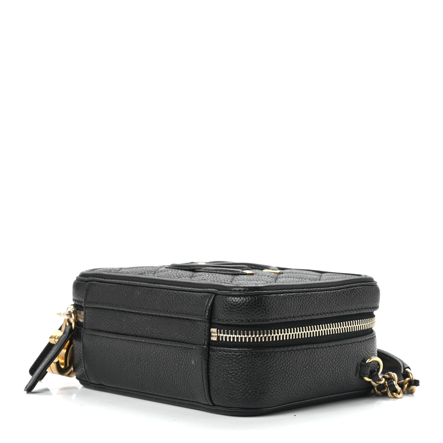 Caviar Quilted Small CC Filigree Vanity Case Black