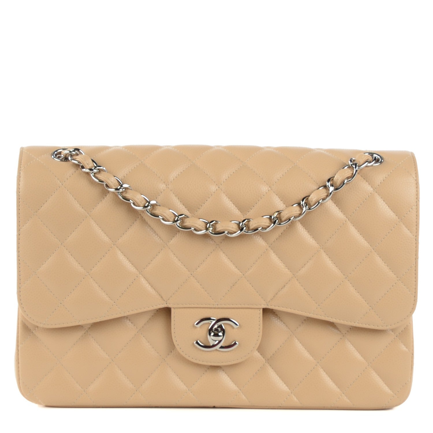 Chanel Caviar Quilted Jumbo Double Flap Beige Clair 1 of 8