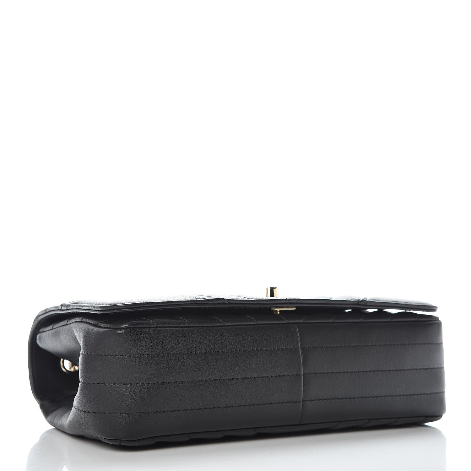 Chanel Calfskin Chevron Quilted Statement Flap Black 4 of 10