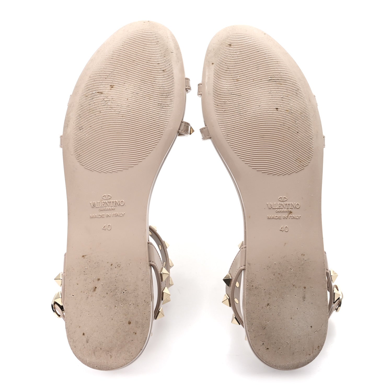 Valentino Garavani PVC Jelly Rockstud Caged Sandals 40 Poudre 6 of 9