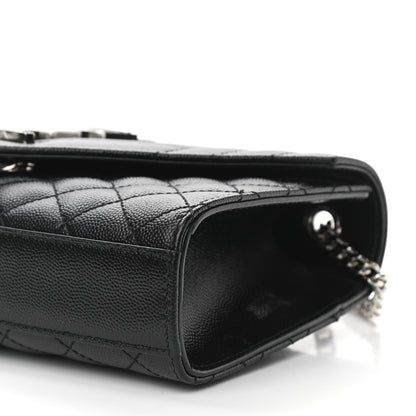 Saint Laurent Grain De Poudre Textured Mixed Matelasse Triquilt Small Monogram Satchel Black 9 of 12