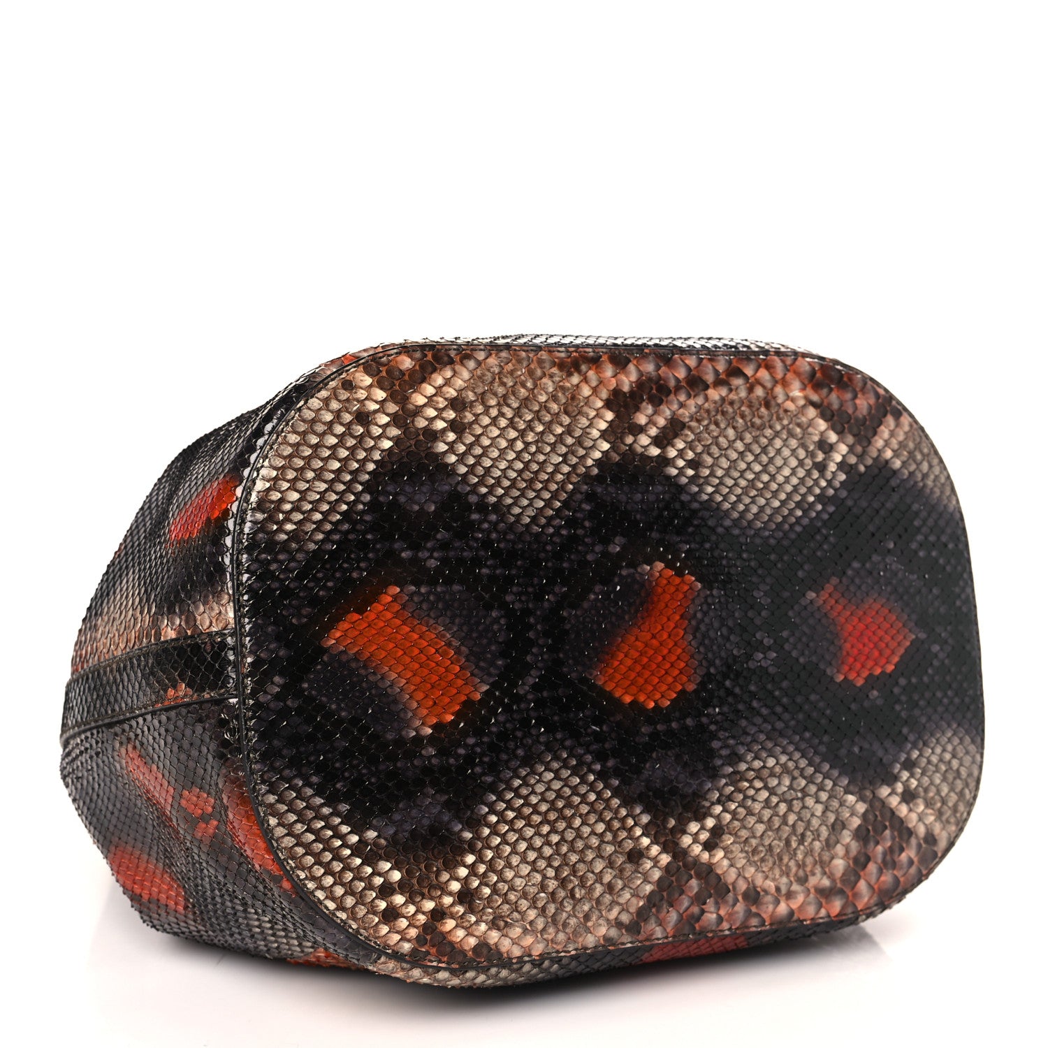 Gucci Snakeskin Miss Bamboo Medium Bucket Bag Black 4 of 9