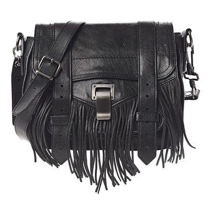 Proenza Schouler Lambskin Fringe PS1 Crossbody Pouch Black 1 of 11