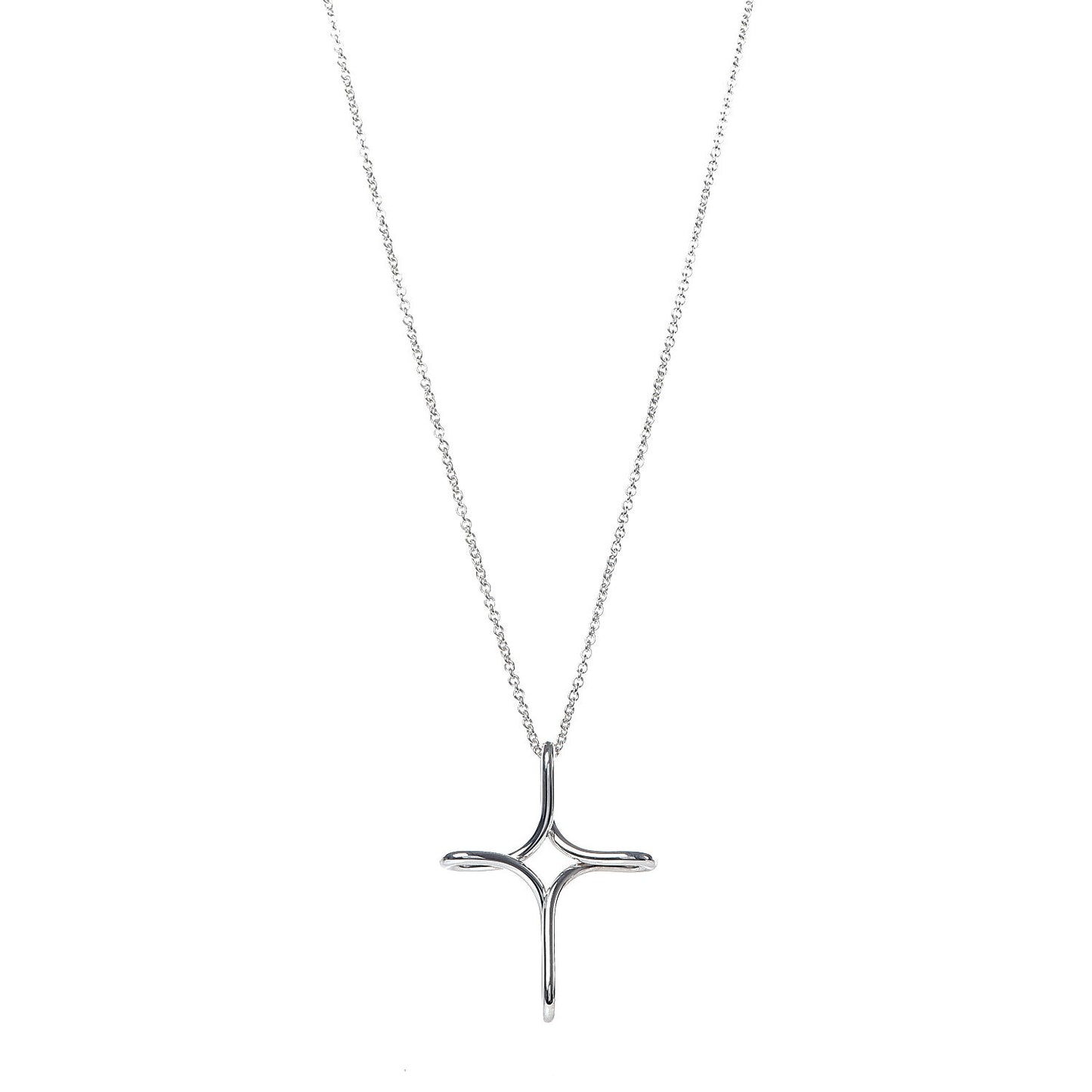 Sterling Silver Elsa Peretti Infinity Cross Pendant Necklace