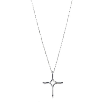 Tiffany Sterling Silver Elsa Peretti Infinity Cross Pendant Necklace 1 of 8