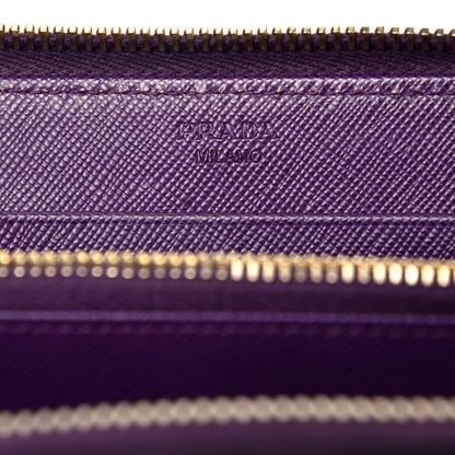 Prada Saffiano Metal Zip Around Wallet Viola 6 of 8