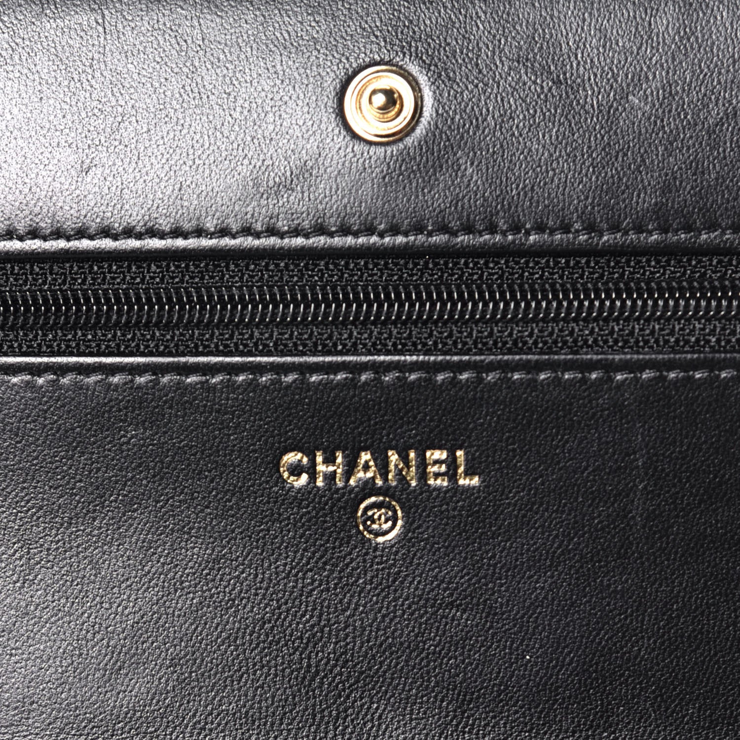Chanel Lambskin Quilted Wallet On Chain WOC Black 6 of 10