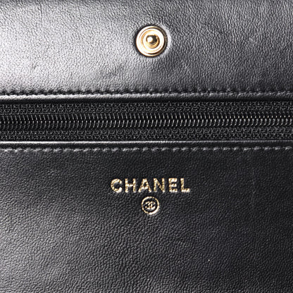 Chanel Lambskin Quilted Wallet On Chain WOC Black 6 of 10