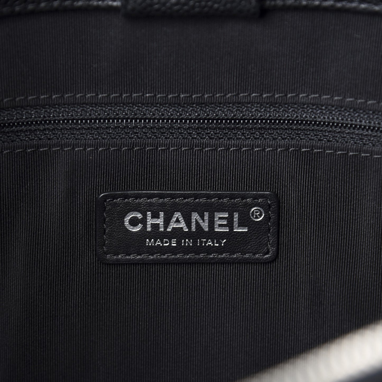 Caviar Stitched Shopping Tote Black