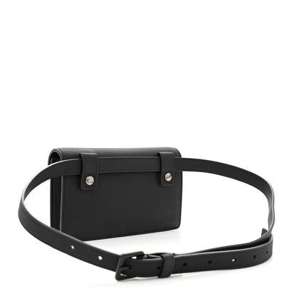 Christian Dior Ultra Matte Calfskin Saddle Belt Clutch Black 3 of 11