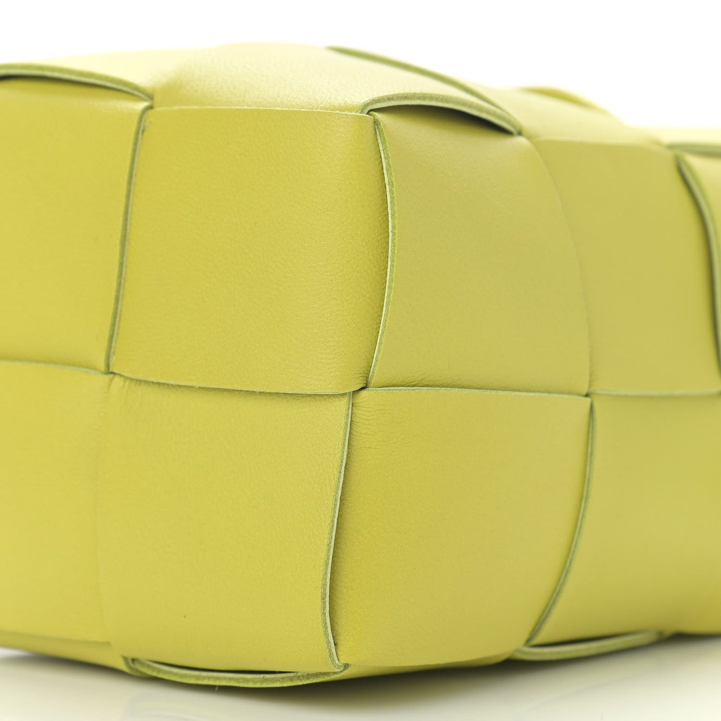 Nappa Maxi Intrecciato Mini Cassette Bucket Bag Kiwi