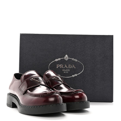 Prada Spazzolato Metal Triangle Logo Mens 35mm Loafers 5 Porpora Fume 13 of 13