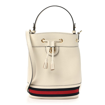 Gucci Glazed Textured Calfskin Web Small Ophidia Bucket Bag Mystic White 1 of 11