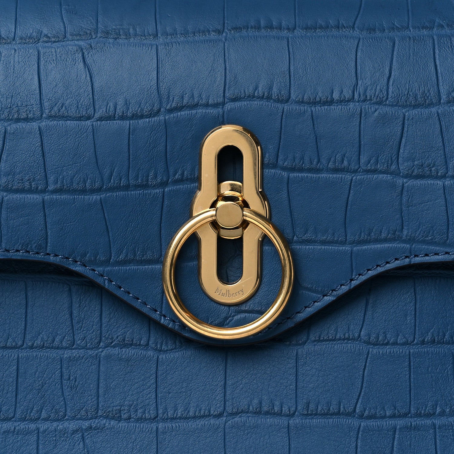 Mulberry Shiny Croc Calfskin Embossed Micro Seaton Blue 6 of 8