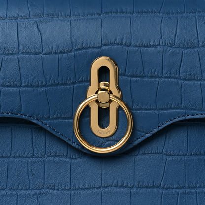 Mulberry Shiny Croc Calfskin Embossed Micro Seaton Blue 6 of 8